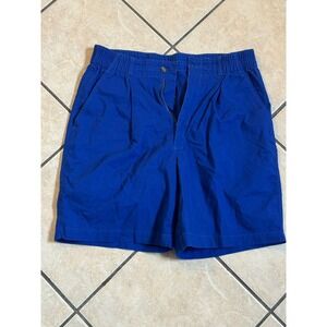 Vintage John Weitz Blue Cotton Shorts W32 Elastic Waist 90s Casual Streetwear